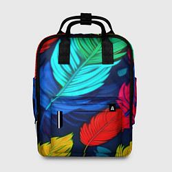 Рюкзак женский Яркие перья, цвет: 3D-принт