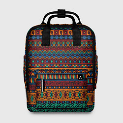 Рюкзак женский Этнические узоры полосы, цвет: 3D-принт