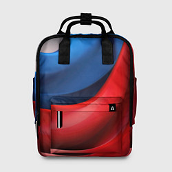 Рюкзак женский Объемная абстракция в цветах флага РФ, цвет: 3D-принт