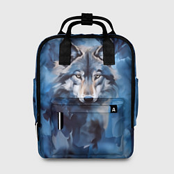 Рюкзак женский Голова волка на ледяном фоне, цвет: 3D-принт
