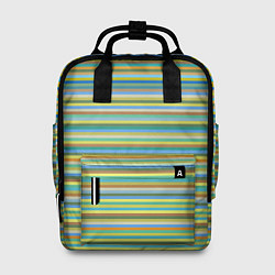 Рюкзак женский Горизонтальные разноцветные полосы, цвет: 3D-принт