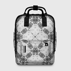 Рюкзак женский Черно-белый ажурный кружевной узор Геометрия, цвет: 3D-принт