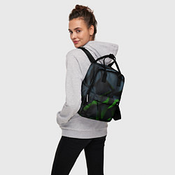 Рюкзак женский Черные и зеленые плиты, цвет: 3D-принт — фото 2