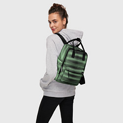 Рюкзак женский Зеленый полосатый градиент, цвет: 3D-принт — фото 2