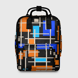 Женский рюкзак Разноцветная прямоугольная абстракция