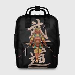Рюкзак женский Самурай - иероглифы, цвет: 3D-принт