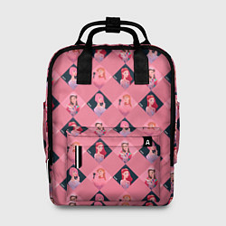 Женский рюкзак Розовая клеточка black pink