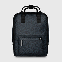 Рюкзак женский Чёрно-синий паттерн, цвет: 3D-принт
