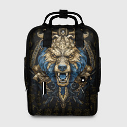 Рюкзак женский Языческий скандинавский медведь, цвет: 3D-принт
