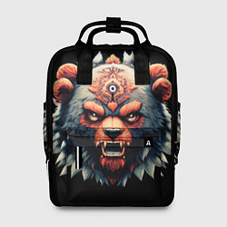 Рюкзак женский С разъяренным медведем, цвет: 3D-принт