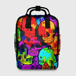 Рюкзак женский Паттерн из черепов - поп-арт - мода, цвет: 3D-принт