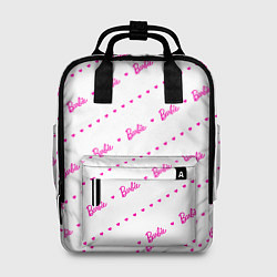 Женский рюкзак Барби паттерн - логотип и сердечки