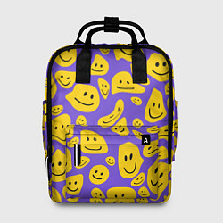Женский рюкзак Расплывшийся смайлик на фиолетовом