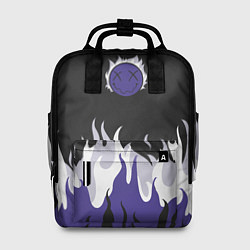 Рюкзак женский Black fire emoji, цвет: 3D-принт