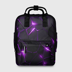 Рюкзак женский Неоновые плиты с фиолетовым свечением, цвет: 3D-принт