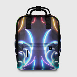 Рюкзак женский Зеркальный неоновый паттерн - нейросеть, цвет: 3D-принт