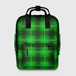 Женский рюкзак Шотландка ярко-зелёный