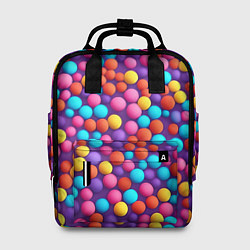Женский рюкзак Паттерн разноцветные шарики - нейросеть