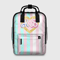 Женский рюкзак Кен плюс Барби: сплит розовых и голубых полосок