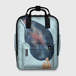 Рюкзак женский Девушка космос в волосах, цвет: 3D-принт