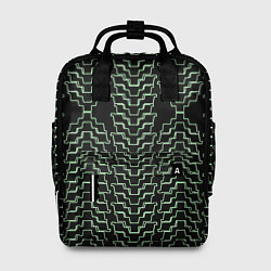 Рюкзак женский Неоновая кибер-кольчуга зелёная, цвет: 3D-принт