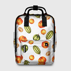 Рюкзак женский Разноцветные тыквы - паттерн, цвет: 3D-принт