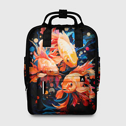 Рюкзак женский Золотые бойцовые рыбки, цвет: 3D-принт