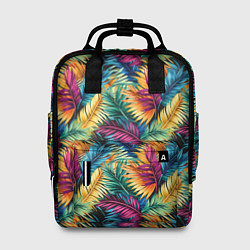 Женский рюкзак Разноцветные пальмовые листья паттерн