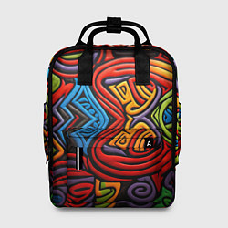 Женский рюкзак Разноцветный узор в стиле абстракционизм