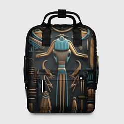 Рюкзак женский Орнамент в стиле египетской иероглифики, цвет: 3D-принт