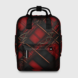 Рюкзак женский Тёмно-красная диагональная клетка, цвет: 3D-принт