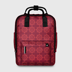 Женский рюкзак Цветочный стилизованный паттерн бордовый