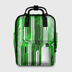 Женский рюкзак Киберпанк полосы белый и зелёный