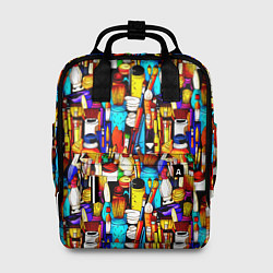 Рюкзак женский Кисти и краски художника, цвет: 3D-принт