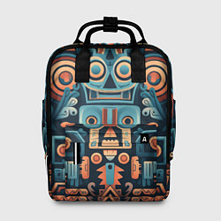 Женский рюкзак Симметричный абстрактный паттерн в ацтекском стиле