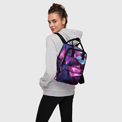 Рюкзак женский Фиолетовые прозрачные кубики, цвет: 3D-принт — фото 2