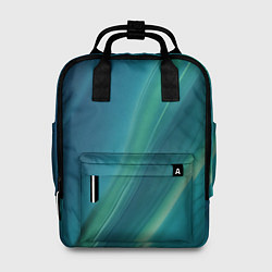 Рюкзак женский Сине-зелёная жидкая текстура - нейросеть, цвет: 3D-принт