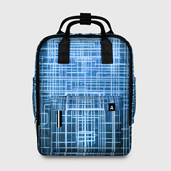 Рюкзак женский Синие неоновые полосы киберпанк, цвет: 3D-принт