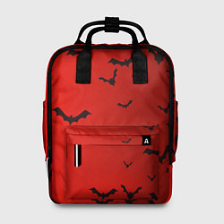 Женский рюкзак Летучие мыши на красном фоне
