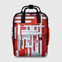 Рюкзак женский Полосы на красном фоне, цвет: 3D-принт