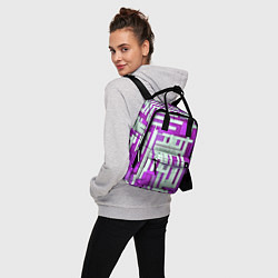 Рюкзак женский Полосы на фиолетовом фоне, цвет: 3D-принт — фото 2