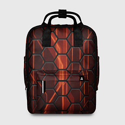 Рюкзак женский Огненные шестигранники соты, цвет: 3D-принт
