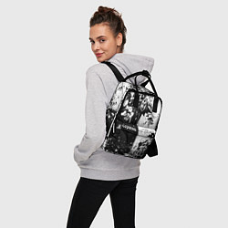 Рюкзак женский Король и шут - черно-белая абстракция, цвет: 3D-принт — фото 2