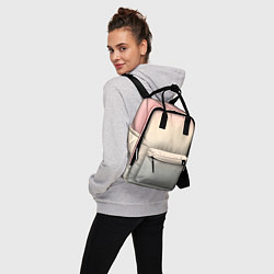 Рюкзак женский Персиковый и серый градиент, цвет: 3D-принт — фото 2