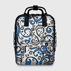 Женский рюкзак Синие кружевные узоры