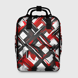 Рюкзак женский Красные и чёрные мазки, цвет: 3D-принт