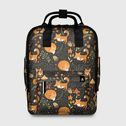 Женский рюкзак Рыжие лисы в лесу