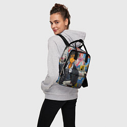 Рюкзак женский Аниме пацан на фоне стены, цвет: 3D-принт — фото 2
