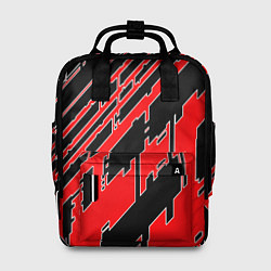 Рюкзак женский Киберпанк линии красные, цвет: 3D-принт