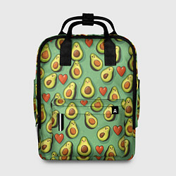Рюкзак женский Авокадо и сердечки, цвет: 3D-принт